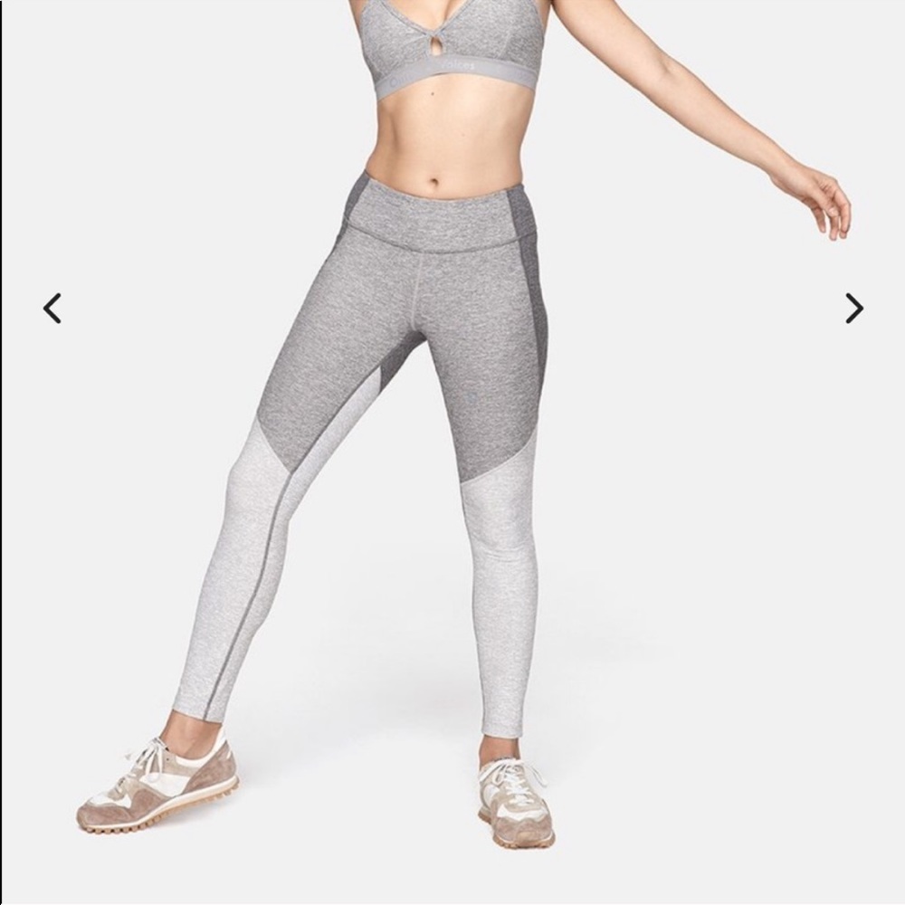 Outdoor Voices Grey Tri Toned Compression Leggings XS & Matching Bra/Top size S